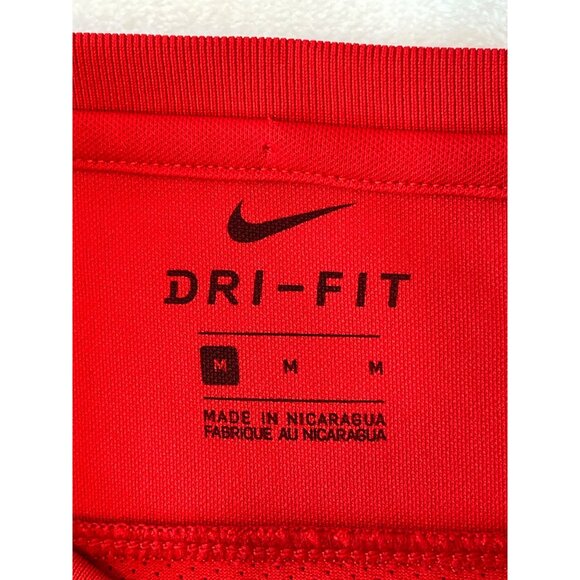 Nike Red Dri-Fit Athletic T-Shirt Medium 87j - Picture 3 of 9